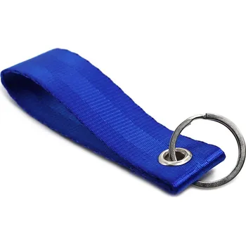 Přívěsek na klíče s popruhem bezpečnostního pásu - modrá
