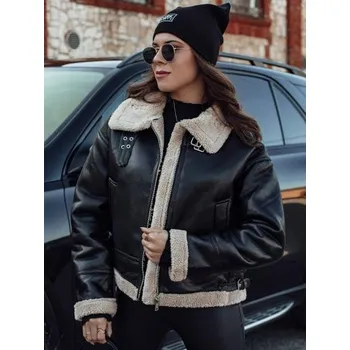 Dámská kožená bunda s ovčí kůží SHEREB černá