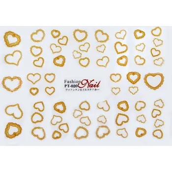 NehtyShop 3D zlaté nálepky - srdce