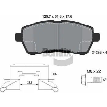 Brzdová destička Sada brzdových destiček, kotoučová brzda BENDIX Braking BPD1032