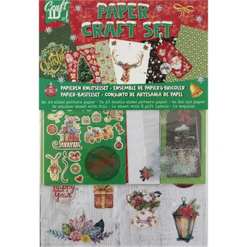 kreativní sada Vyrobte si vánoční přání a jmenovky na dárky - červená