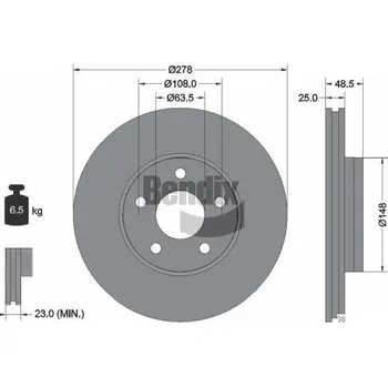 Brzdový kotouč Brzdový kotouč BENDIX Braking BDS1133