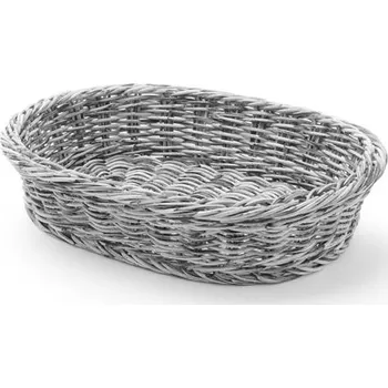 Servírovací stolek Oválný koš, HENDI, Světle šedá, 320x230x(H)70mm