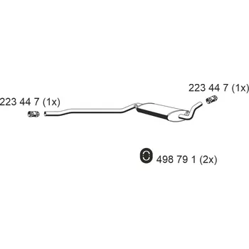 Tlumič výfuku Střední tlumič výfuku ERNST 223027