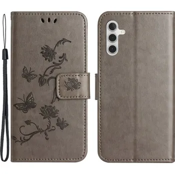 Pouzdro na mobilní telefon Flower knížkové pouzdro na Samsung Galaxy S24 FE - šedé