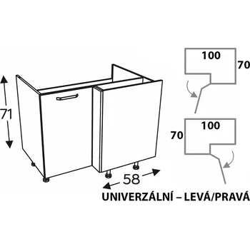 Kuchyňská skříňka Kuchyňská skříňka Mono M DRZ100x70