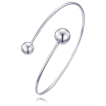 Náramek 0219 MINET Elegantní pevný stříbrný náramek