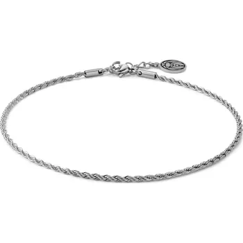 Řetízek Pánský točený řetízek na nohu z nerezové oceli stříbrné barvy - Lucleon