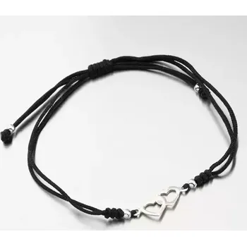 Náramek Náramek stříbro 925 provázkový srdce BST-14571 délka 15 cm