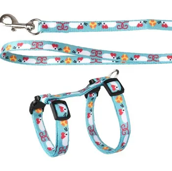 Postroj pro psa Postroj s vodítkem kitten Arwen 20-30cm modrý Flamingo