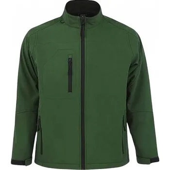 Pánská softshellová bunda Sol's Pánská softshellová bunda Relax se stojáčkem Barva: Zelená lahvová, Velikost: L L866