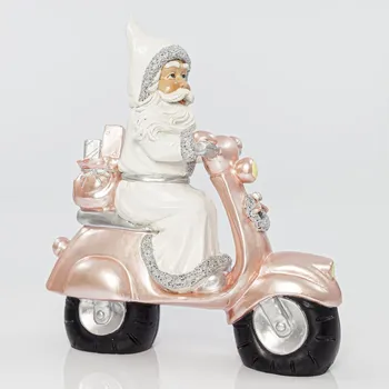 Vánoční dekorace Vánoční dekorace 33 cm Santa s motocyklem
