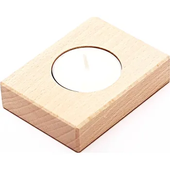 Drahý kámen Dřevěný podstavec na svíčku 80x60x20 mm #651