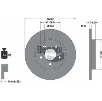 Brzdový kotouč Brzdový kotouč BENDIX Braking BDS1360