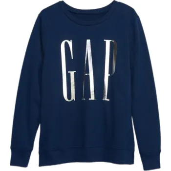 Dámská mikina Dámská mikina GAP CREWNECK LOGO XXS Tmavě modrá, Stříbrná