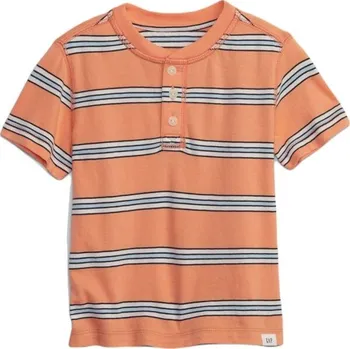 Chlapecké tričko Chlapecké tričko GAP V-SS HENLEY L REG Oranžová, Bílá, Tmavě modrá