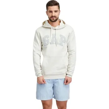 Oblečení a móda Pánská mikina GAP V-HERITAGE XXL Bílá, Šedá