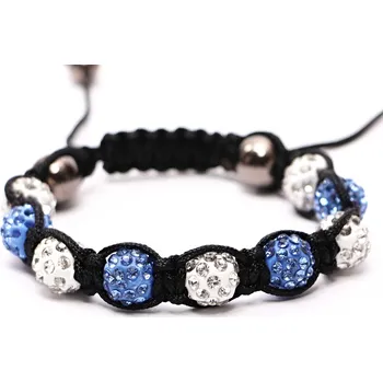 Náramek Magieprirody.cz Shamballa náramek s krystaly Zirkonu - modrý - bílý #ZB179