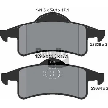 Brzdová destička Sada brzdových destiček, kotoučová brzda BENDIX Braking BPD1962