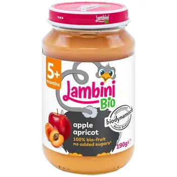 Dětská výživa LAMBINI BIO Demeter příkrm jablko a meruňka 190 g