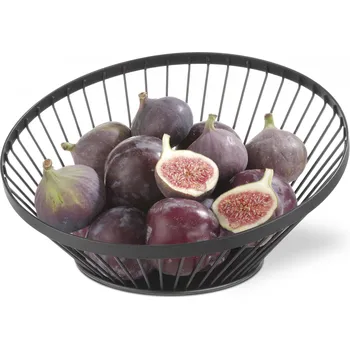 Servírovací stolek Košík na ovoce kulatý šikmý černý, HENDI, ⌀280x(H)130mm