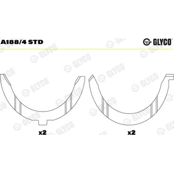 Kliková hřídel Distanční kotouč, kliková hřídel GLYCO A188/4 STD