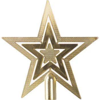 Vánoční dekorace Ozdoba HVĚZDA MAGICHOME VÁNOCE, zlatá, 19,5 cm