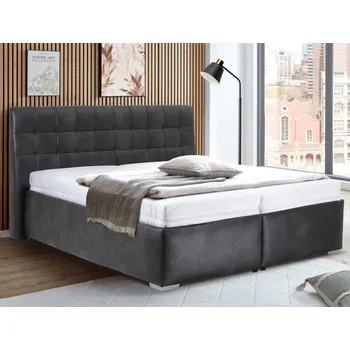 Postel Postel Kamila 180x200 cm, antracitová látka ve vintage optice, bez matrací