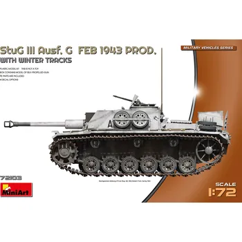 Plastikový model Miniart 1/72 StuG III Ausf. G, Feb. 1943 w/ winter tracks