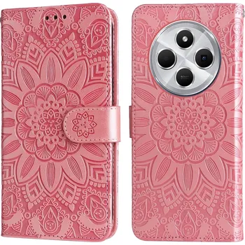 Pouzdro na mobilní telefon Sunflower knížkové pouzdro na Xiaomi Redmi 14C/Poco C75 - růžové