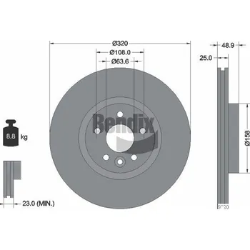 Brzdový kotouč Brzdový kotouč BENDIX Braking BDS1397HC