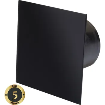 Domácí ventilátor MMotors MMP SC 100-B T designový tichý axiální koupelnový ventilátor s časovým doběhem, černý matný