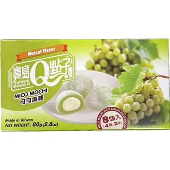 Qmochi Japonské Koláčky s příchutí muscat hrozny 80g