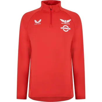 Pánská mikina Castore Scarlets quarter Zip Midlayer 2024 2025 Adults Red M