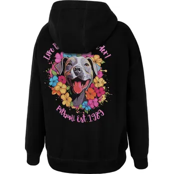 Dámské oblečení PITBULL WEST COAST Dámská mikina oversize Happy-Pit - černá - PWC_OHAPPYPIT_BLK Velikosti: L