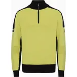 PORSCHE HEAD Knitted Pullover Turbo Svetr pulovr lyžařský pletený funkční z merina v barvě neon žlutá (Exkluzivní pletený svetr s polovičním zipem ve sportovním, technickém vzhledu. S vysokým žebrovaným límcem.)