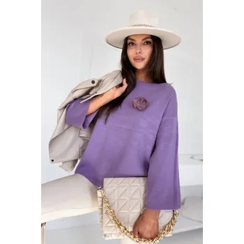 Dámský svetr Dámský svetr nadměrné velikosti GAIA fialový