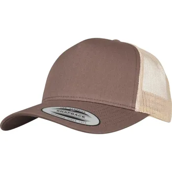 Kšiltovka Flexfit Dvoutónová retro Trucker kšiltovka 5 panelů Barva: hnědá - khaki, Velikost: one size