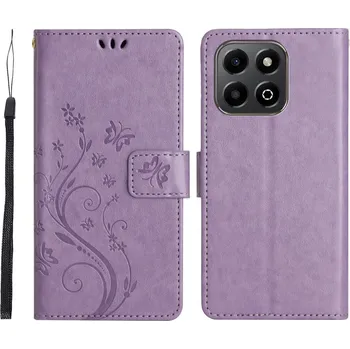 Pouzdro na mobilní telefon Flowers knížkové pouzdro na Honor 200 Smart 5G - světlefialové