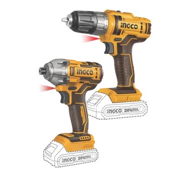 Ingco COSLI230708 sada AKU strojů - vrtací šroubovák a rázový utahovák vč. 2ks baterie a nabíječky