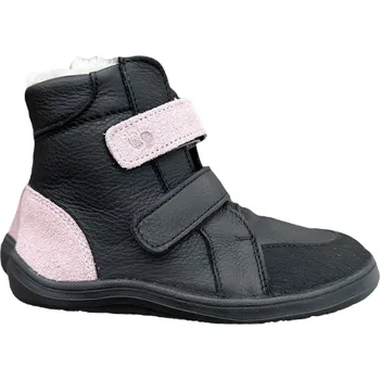 Dívčí zimní obuv Barefoot dětské zimní boty Baby Bare - Febo Winter Sparkle black černá Velikosti obuvi: 28