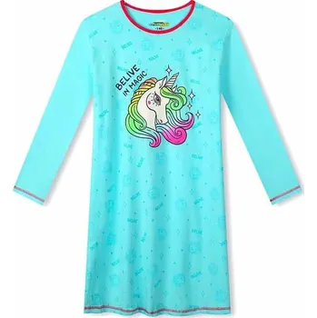 Dívčí pyžamo DÍVČÍ NOČNÍ KOŠILE MN3774 VELIKOSTI 134-164 Velikost: 158, Barva: Modrá