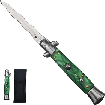 Bojový nůž CHZ Italský vystřelovací nůž "SNAKE POISON" flame bladed