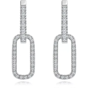 Náušnice Kloubové náušnice ze stříbra 925 - oválná očka řetízku, čiré zirkony