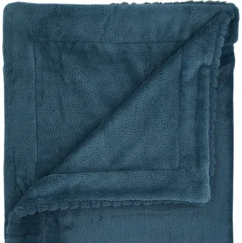 deka Modrá deka z mikroplyše 150x200 cm Velvet and Faux Fur – Catherine Lansfield ID_1510534