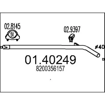 Výfuková trubka Výfuková trubka MTS 01.40249