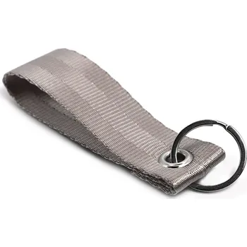 Přívěsek na klíče s popruhem bezpečnostního pásu - šedá