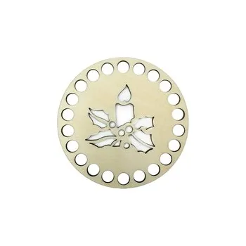 Podtácek, nebo víko na košík - kruh Ø 10 cm - vánoční svícen