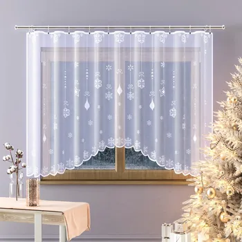 Záclona Forbyt Žakárová záclona bílá/vánoční ozdoby