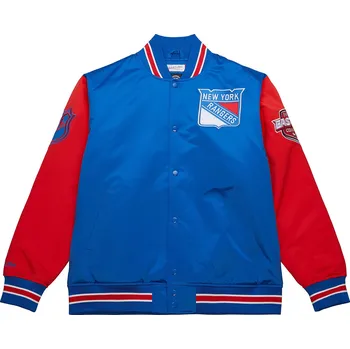 Pánská větrovka Mitchell & Ness Pánská bunda New York Rangers NHL Primetime Heavyweight Satin Jacket Current Logo Velikost: XL